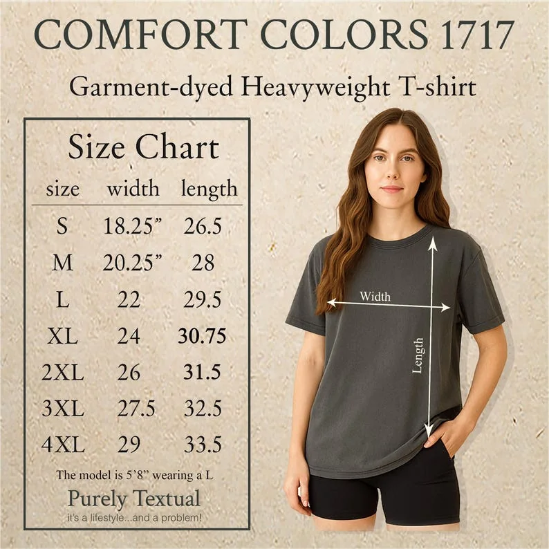 Comfort Colors 1717 size chart. S-4XL